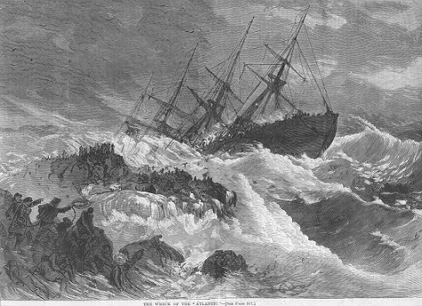 SS Atlantic on rocks