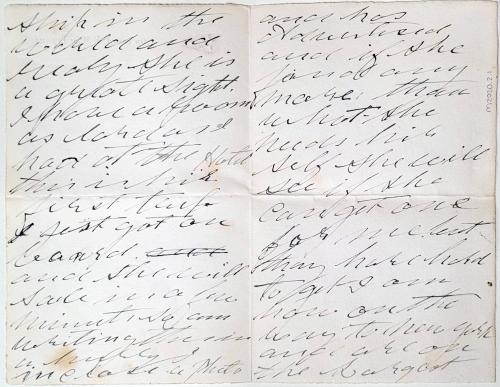Image of the George Wright letter, back, transcription to follow on the webpage.