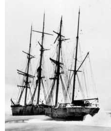 The four-masted, iron hull barque Crofton Hall, wrecked on the northeast bar of Sable Island, 1898.