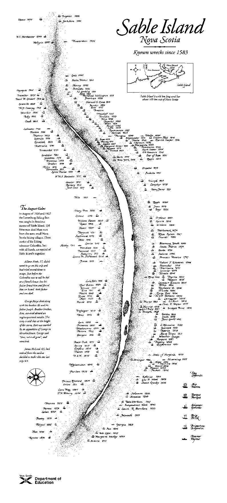 Sable Island Shipwreck Map Sable Shipwrecks Map | Maritime Museum of the Atlantic