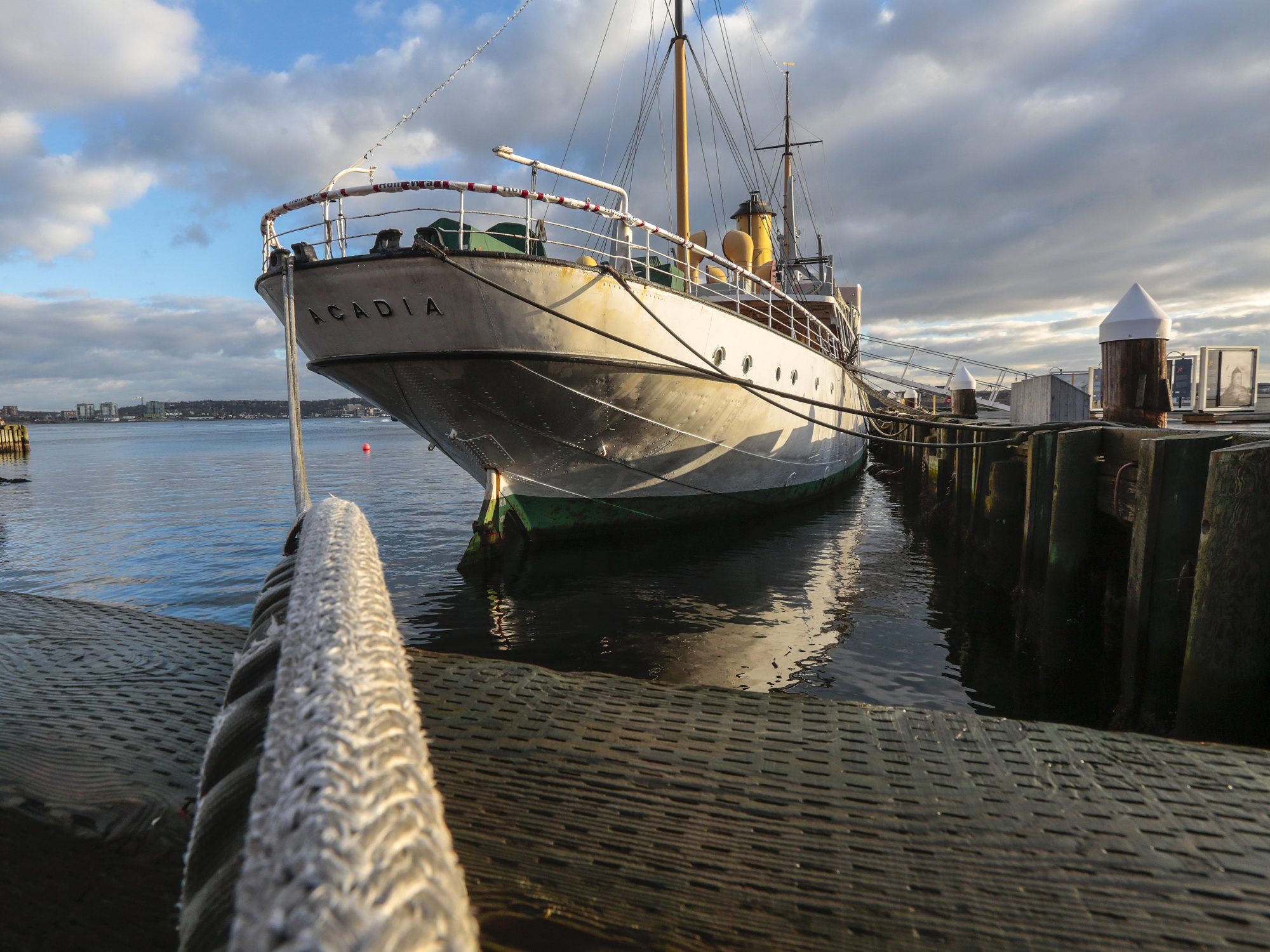 CSS Acadia at dock at the Maritime Museum of the Atlantic.