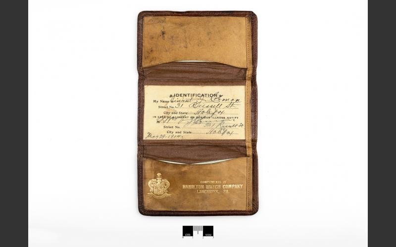 Vincent Coleman's wallet. M2004.54.2, Gift of Janette Snooks