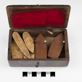 Wreck Commissioner’s Enquiry examination models (M2018.22.1a-g) Models from the Wreck Commissioner’s Inquiry, 1917-1918, used to re-enact piloting rules and decisions at the heart of the Explosion.