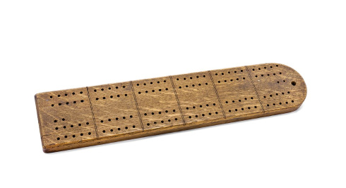 Cribbage board carved from Titanic wreckwood.